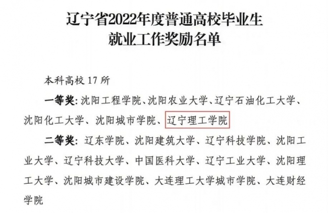 贊！我校榮獲遼寧省2022年度就業(yè)工作獎(jiǎng)勵(lì)一等獎(jiǎng)